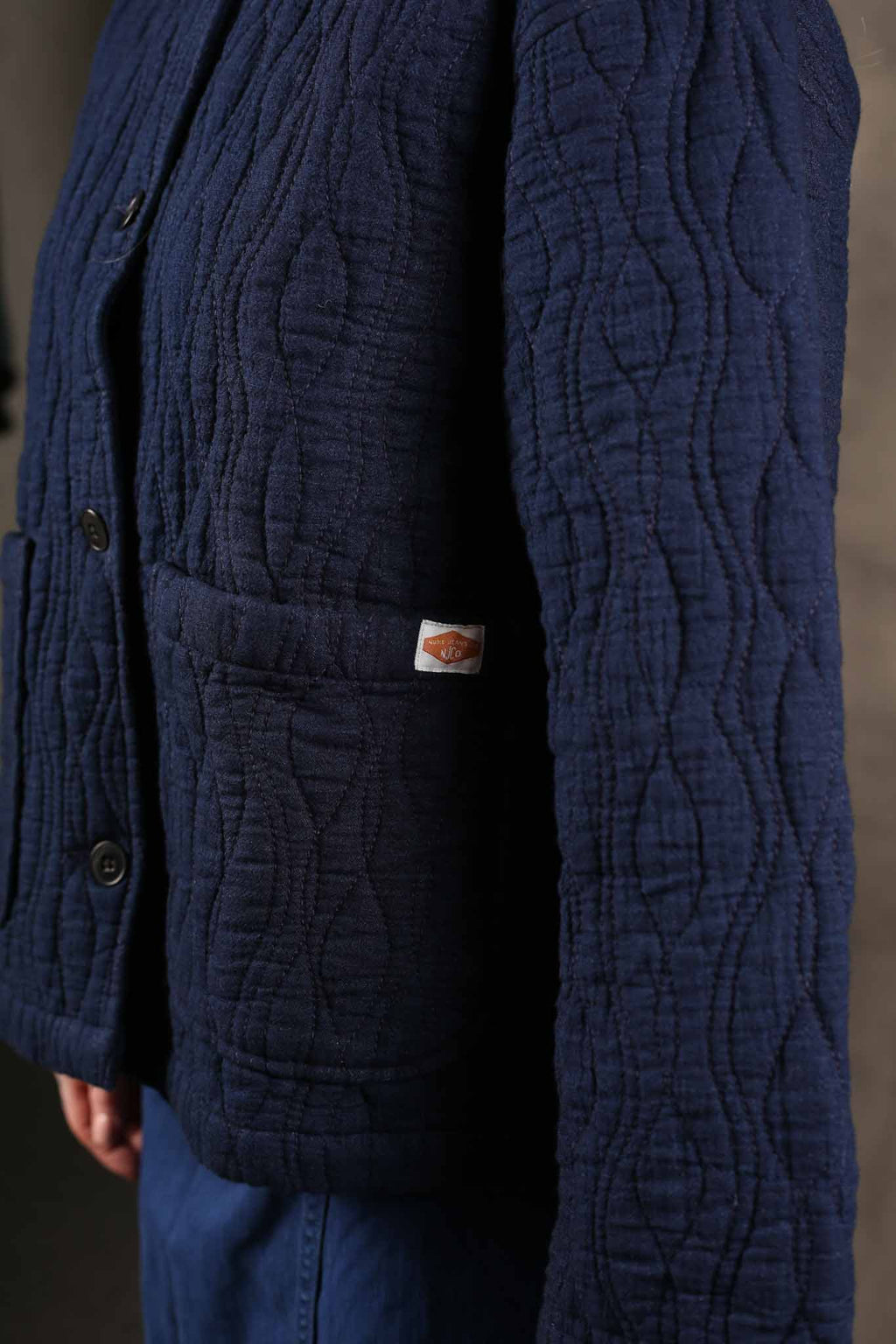 NUDIE JEANS - Womens Sandra Jacket Indigo Quilt Blue