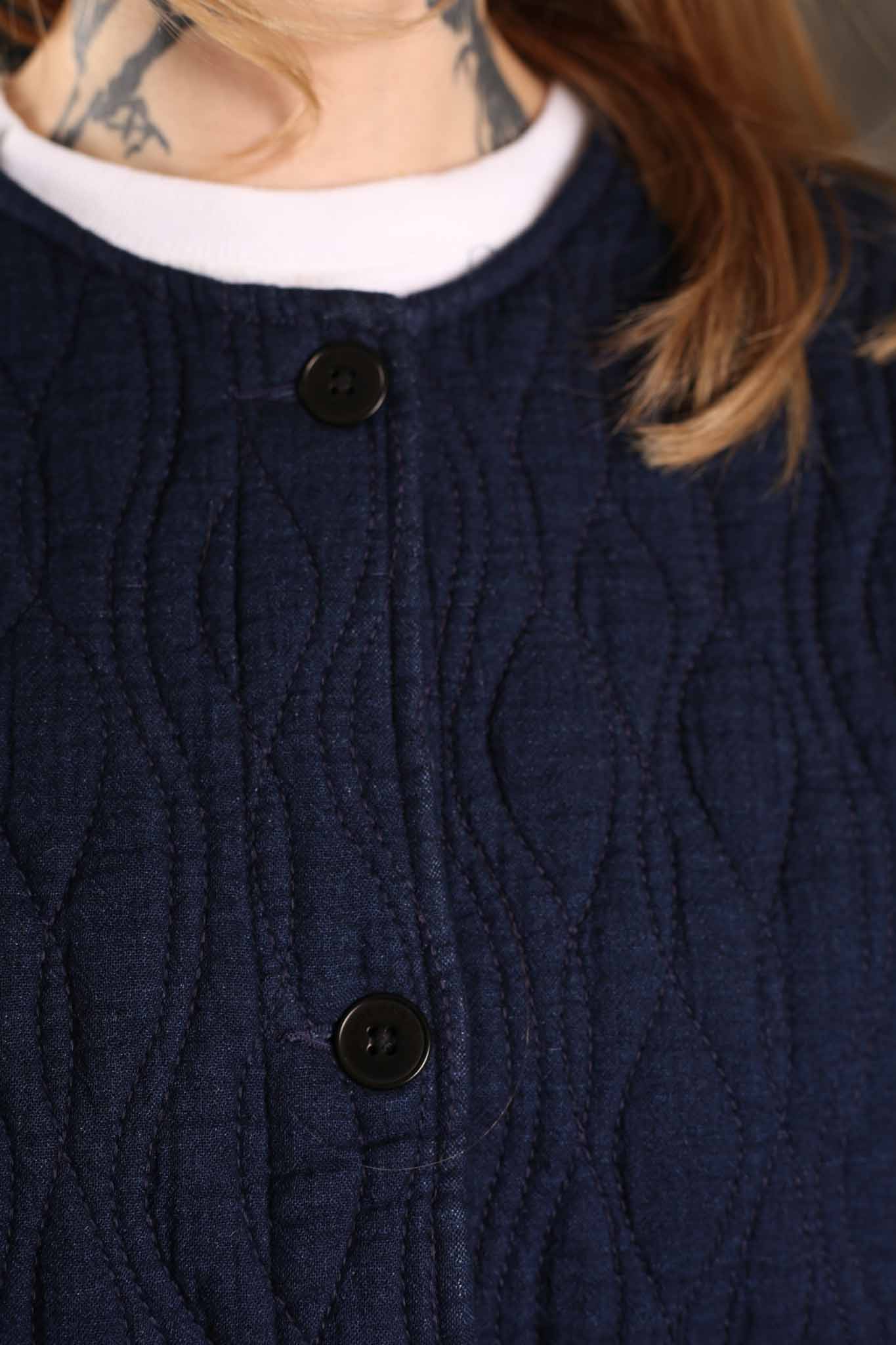 NUDIE JEANS - Womens Sandra Jacket Indigo Quilt Blue