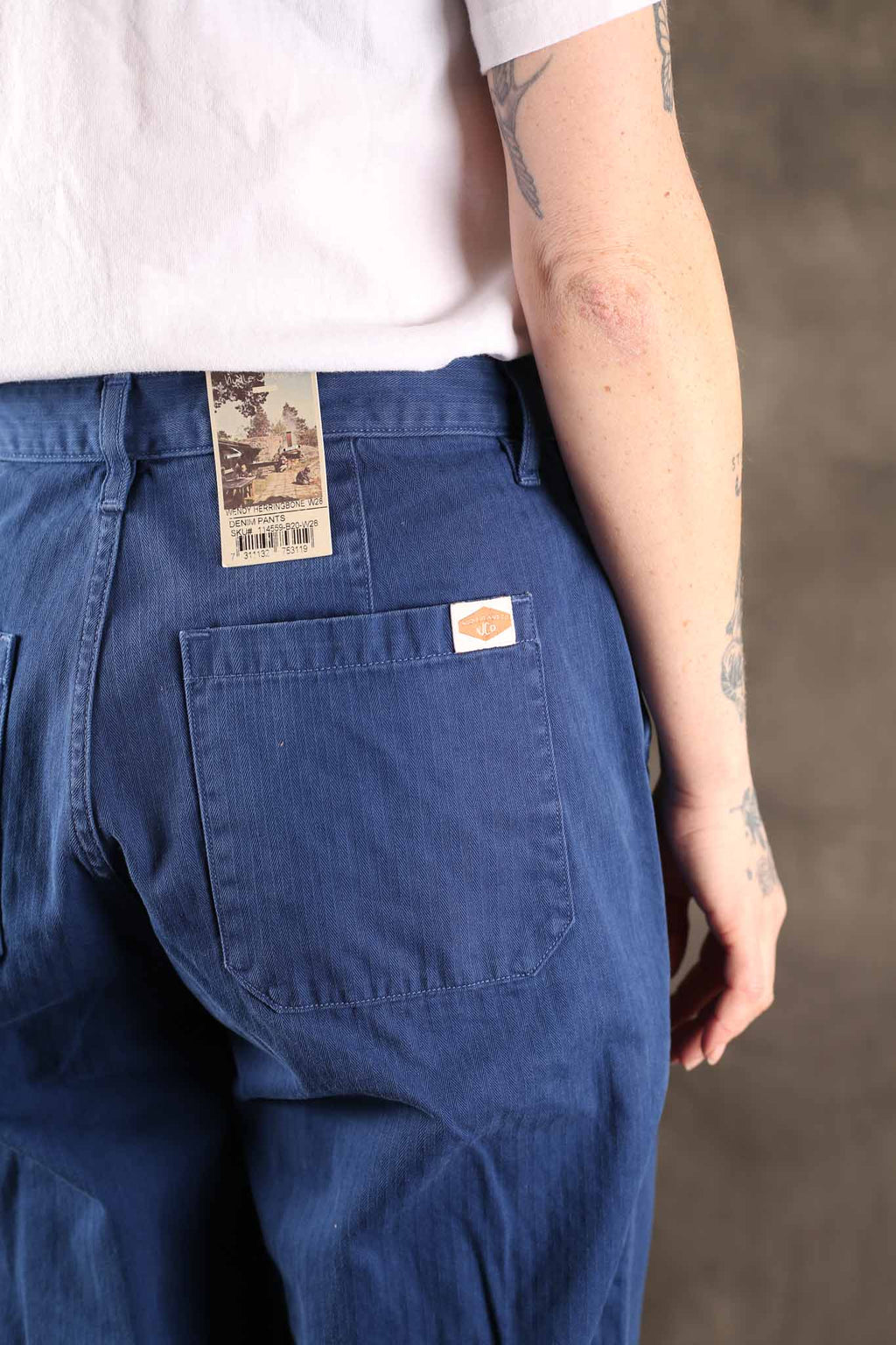 NUDIE JEANS - WOMENS Wendy Herringbone Pants Blue