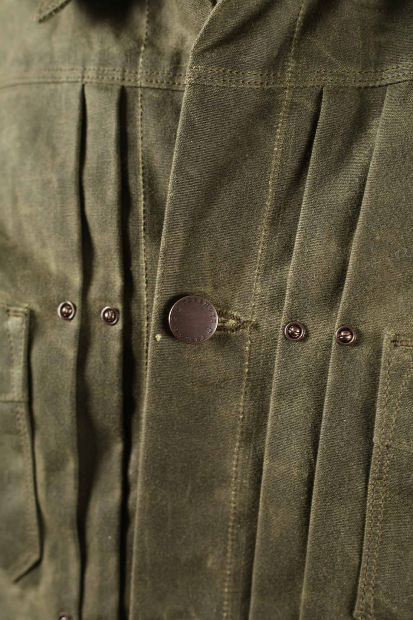 Freenote Cloth Riders Jacket Waxed Canvas Olive