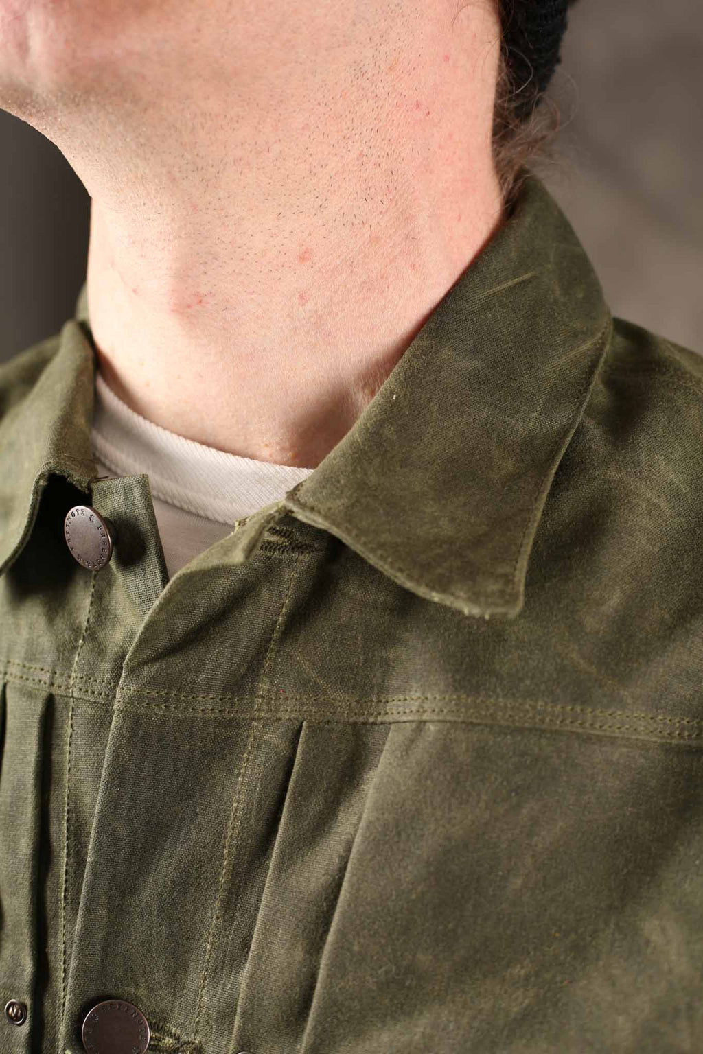 Freenote Cloth Riders Jacket Waxed Canvas Olive