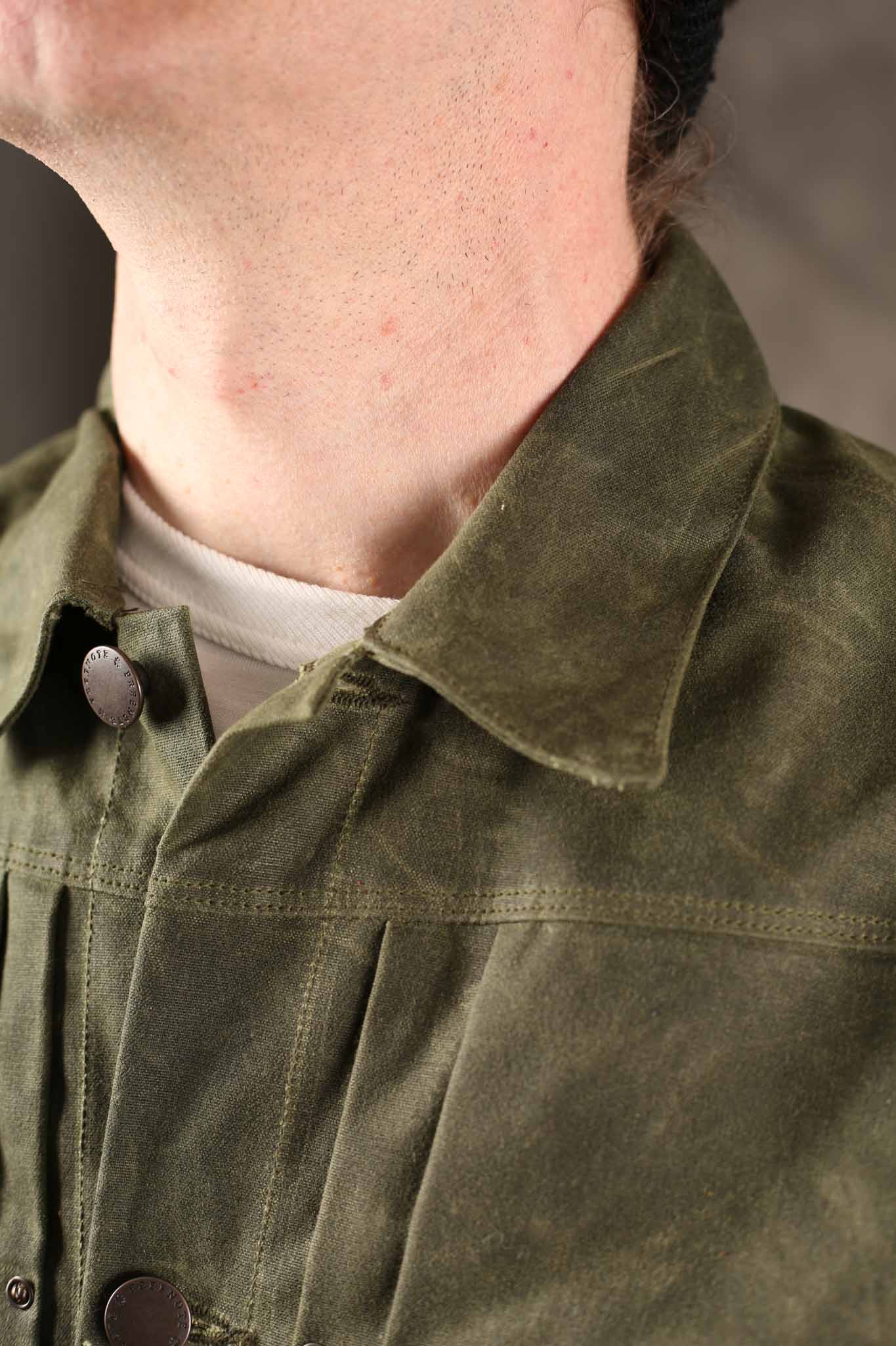 Freenote Cloth Riders Jacket Waxed Canvas Olive