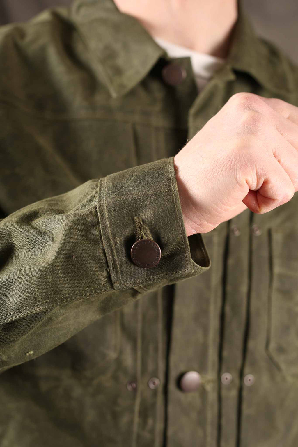 Freenote Cloth Riders Jacket Waxed Canvas Olive