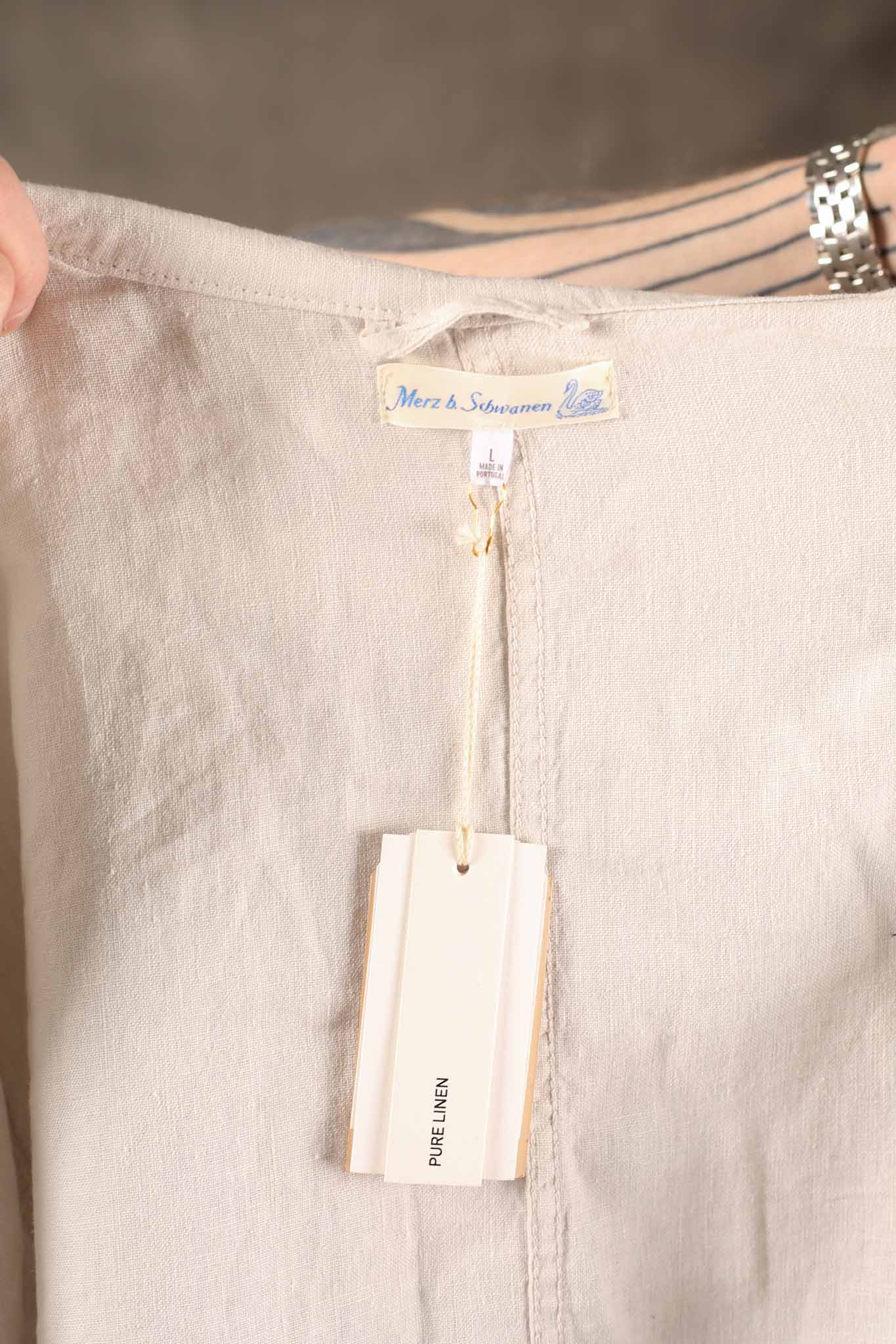 Merz b. Schwanen JKT05LI.811 WORKER'S LINEN JACKET - LIGHT STONE