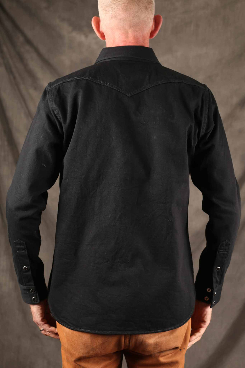 Iron Heart IHSH-218-BLK 12oz Selvedge Denim Western Shirt "The Johnny Cash III" - Black
