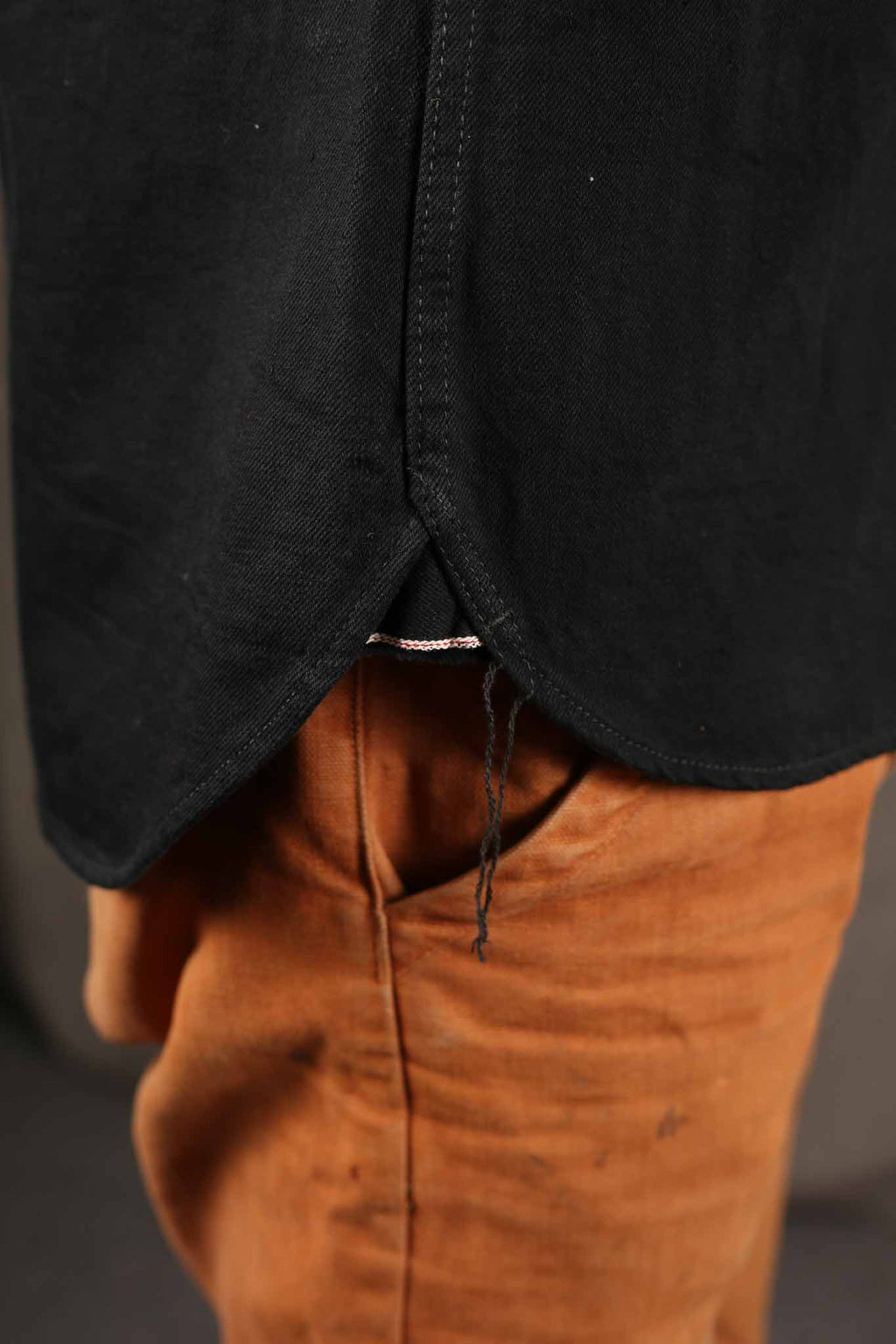 Iron Heart IHSH-218-BLK 12oz Selvedge Denim Western Shirt "The Johnny Cash III" - Black