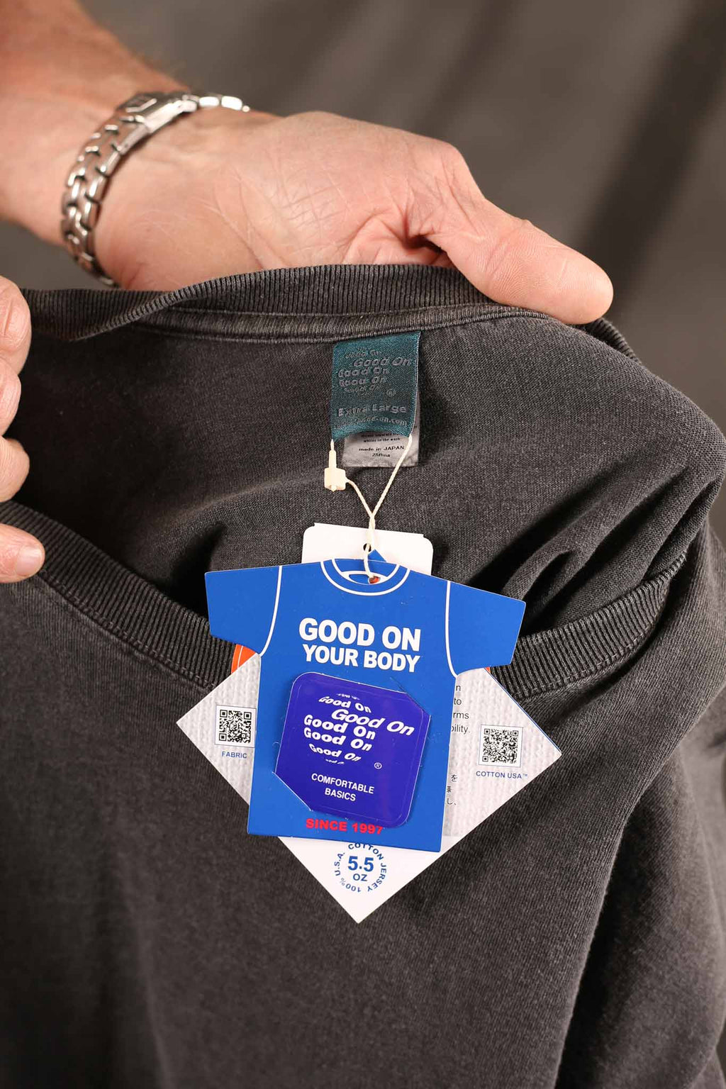 Good On 5.5oz Jersey Tubular Tee Washed Black
