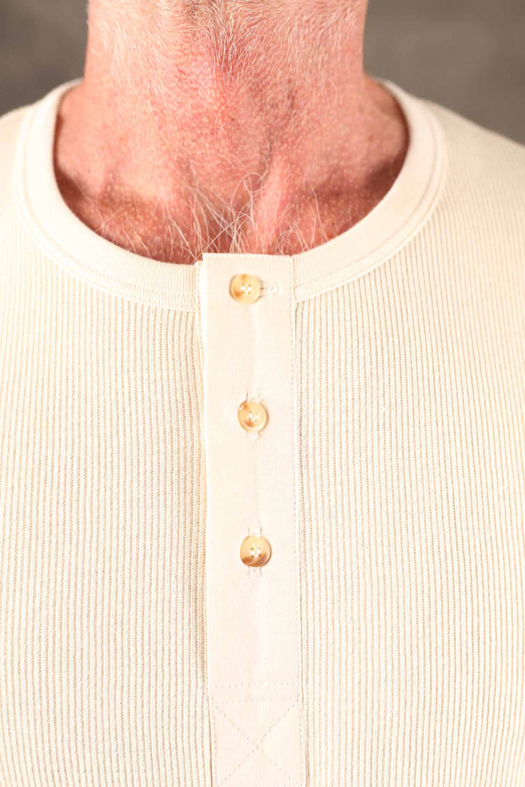 Hermansson Folktrikå - Lahmann Henley Shirt Off-White