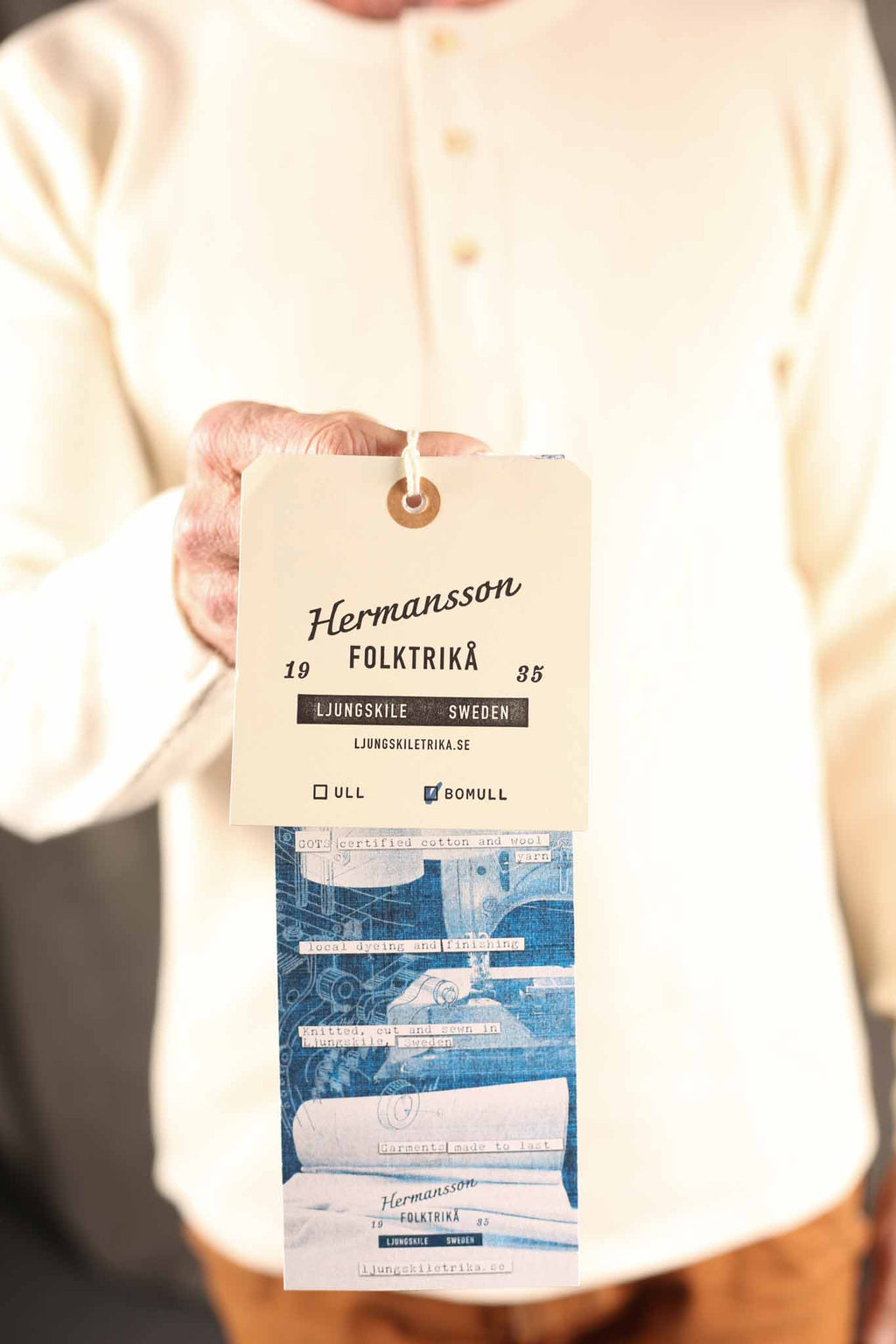 Hermansson Folktrikå - Lahmann Henley Shirt Off-White