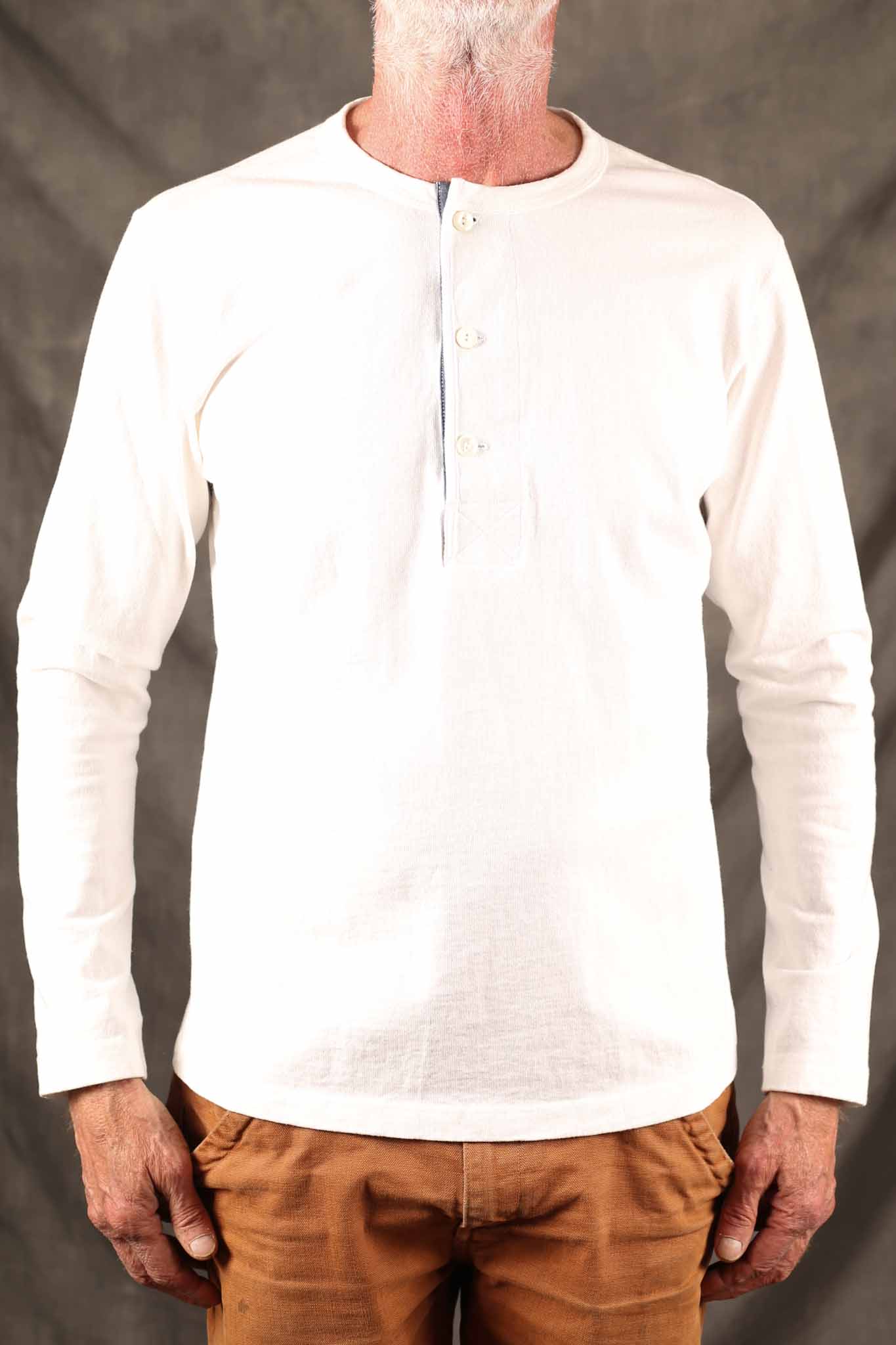 Freenote Cloth 13 Ounce Henley L/S White