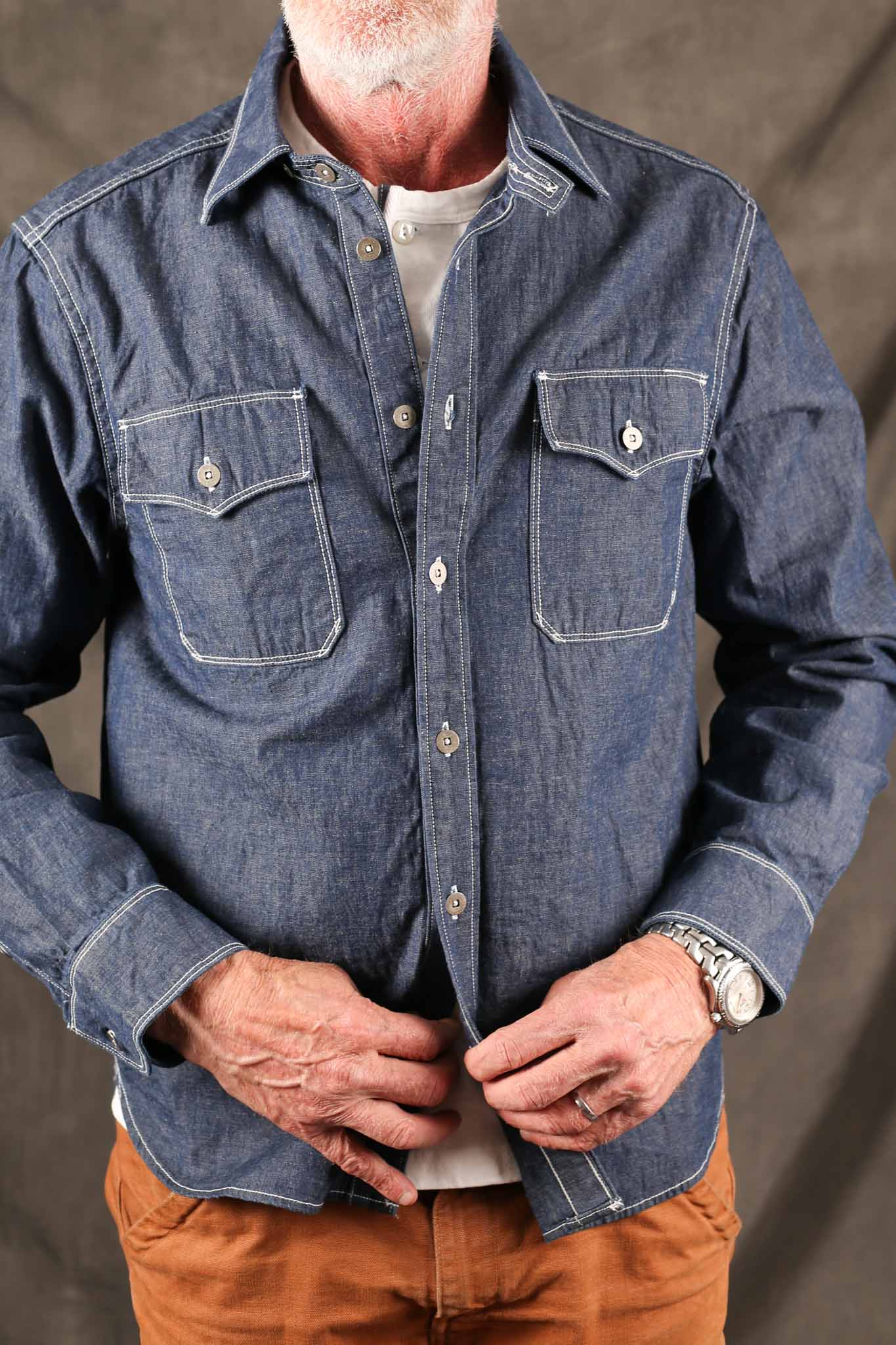 Freenote Cloth Scout Slate Chambray