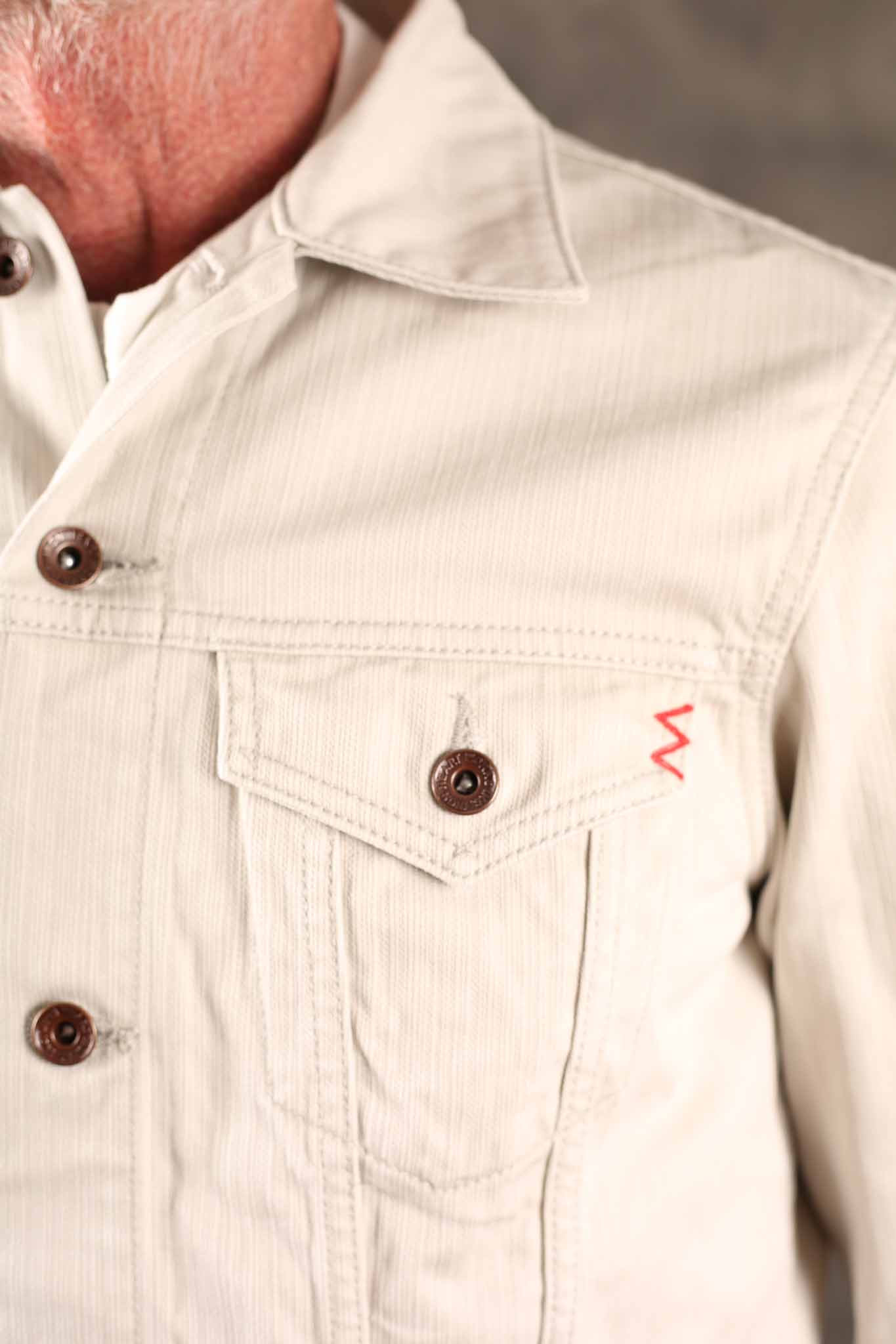 Iron Heart IHJ-162-GRY 11oz Piqué Modified Type III Jacket - Light Grey