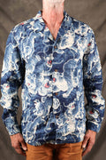 THE FLAT HEAD - FN-SCR-017L Linen Long-Sleeve Hundred Tigers Shirt