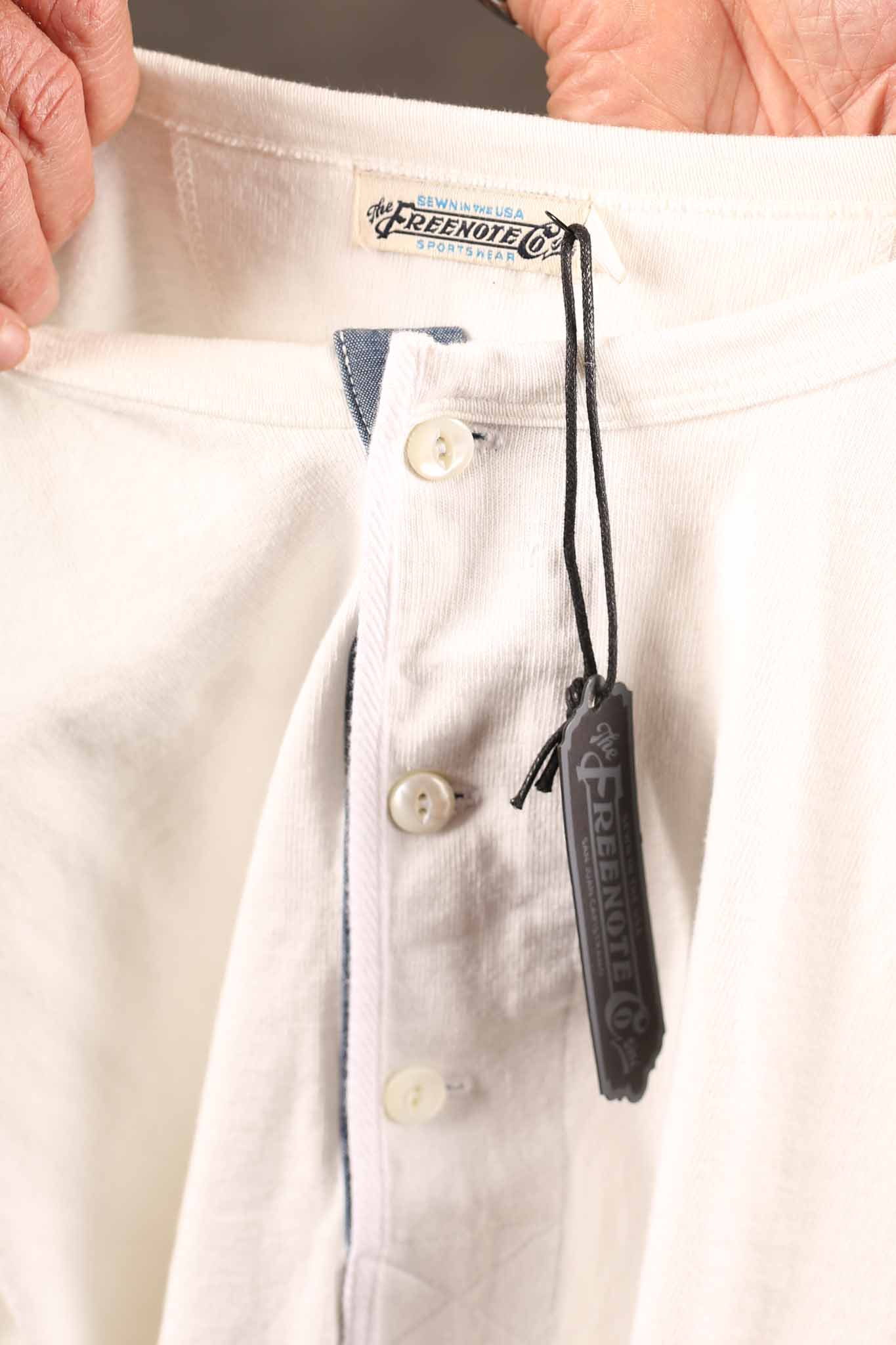 Freenote Cloth 13 Ounce Henley L/S White