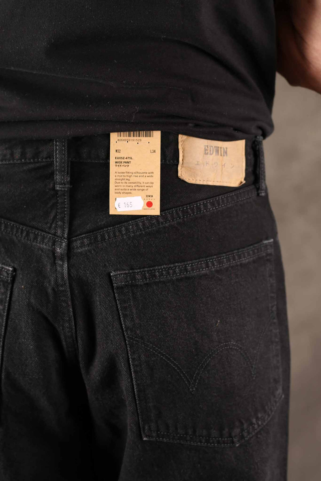 Edwin Made in Japan - Wide Pant - 13oz Kaihara Right Hand Black Denim