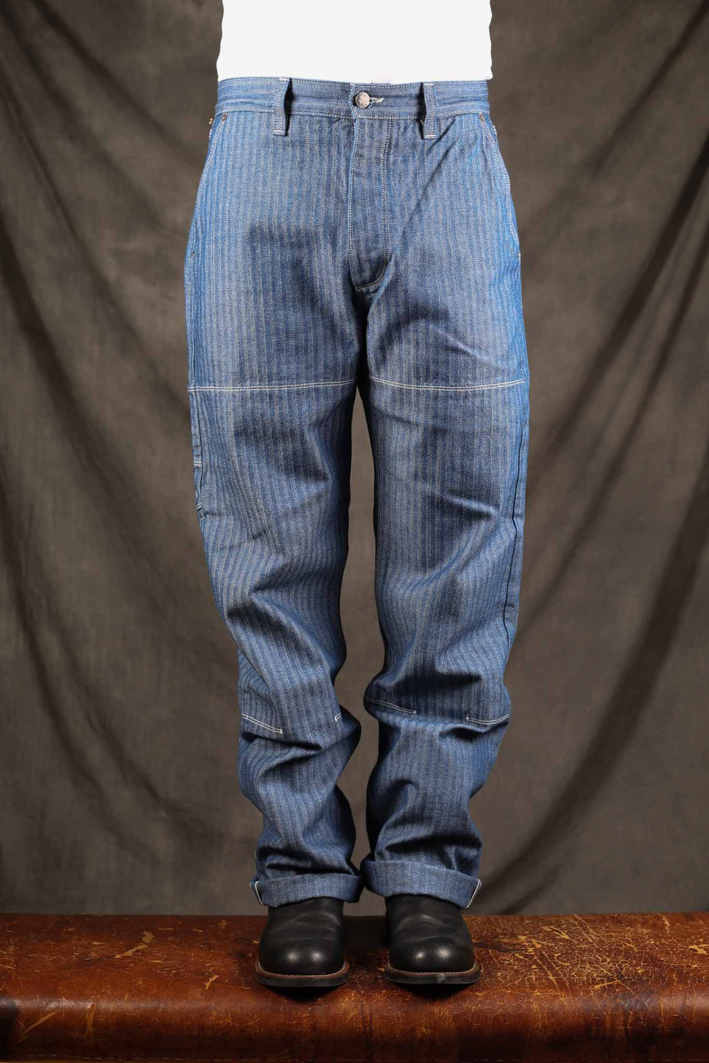 Freenote Cloth Ortega Pant 13 Ounce Blue Herringbone
