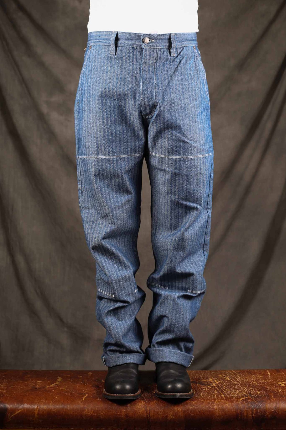 Freenote Cloth Ortega Pant 13 Ounce Blue Herringbone