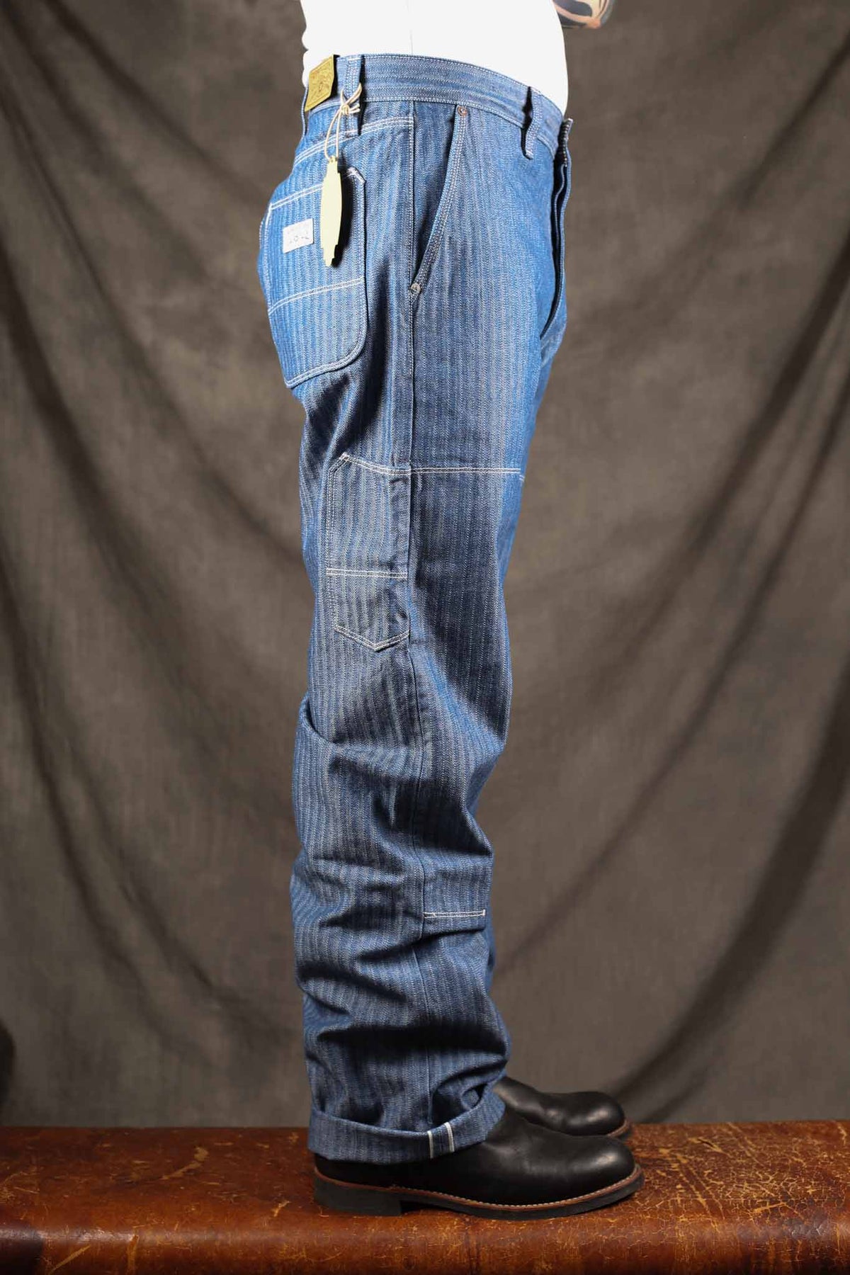 Freenote Cloth Ortega Pant 13 Ounce Blue Herringbone