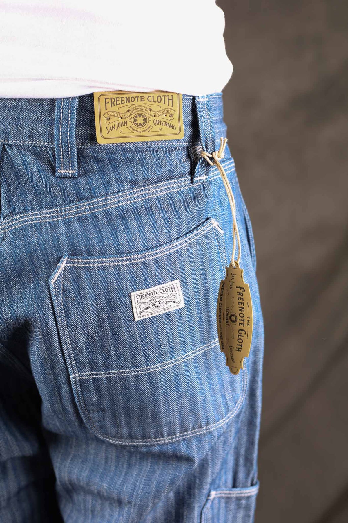 Freenote Cloth Ortega Pant 13 Ounce Blue Herringbone