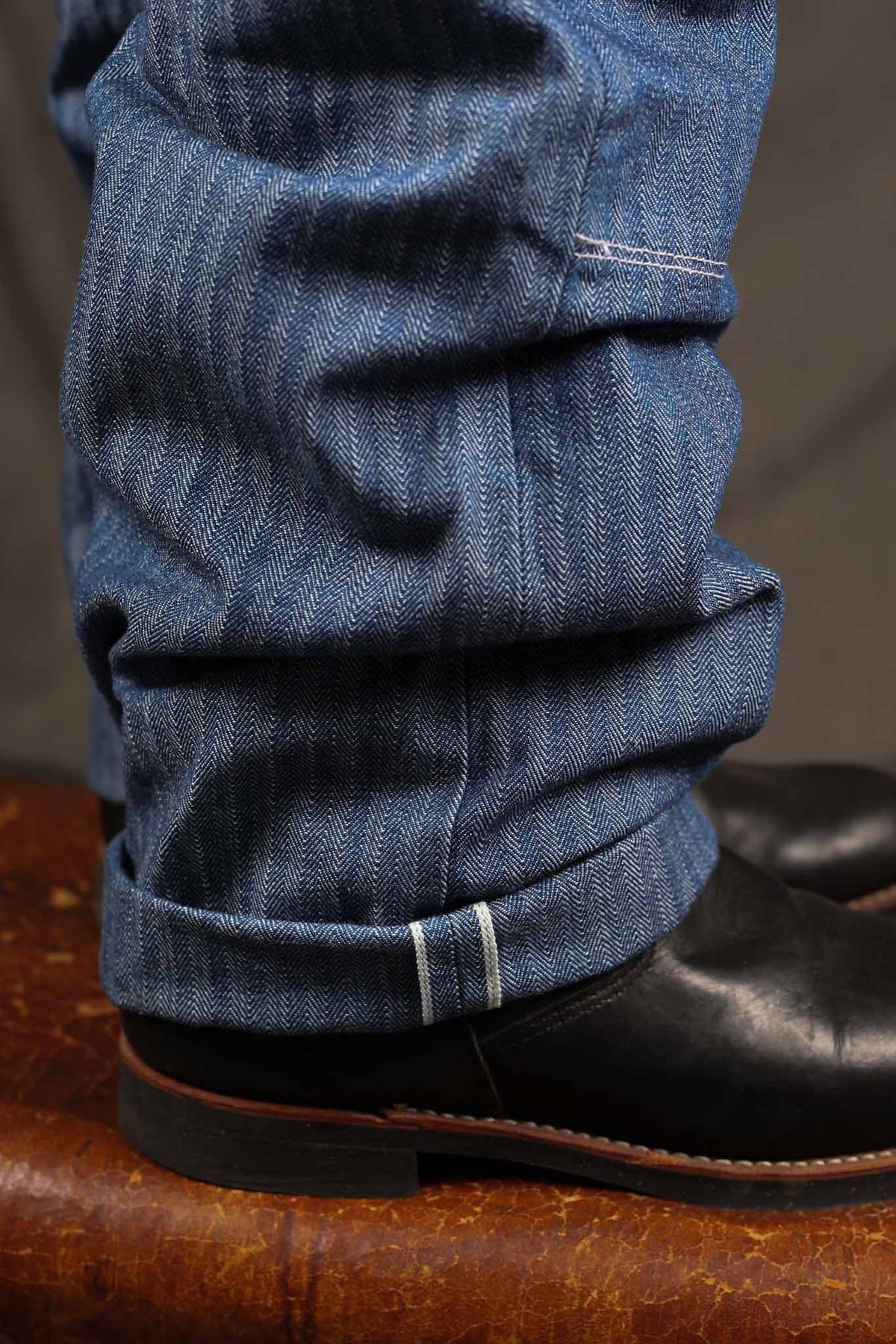 Freenote Cloth Ortega Pant 13 Ounce Blue Herringbone