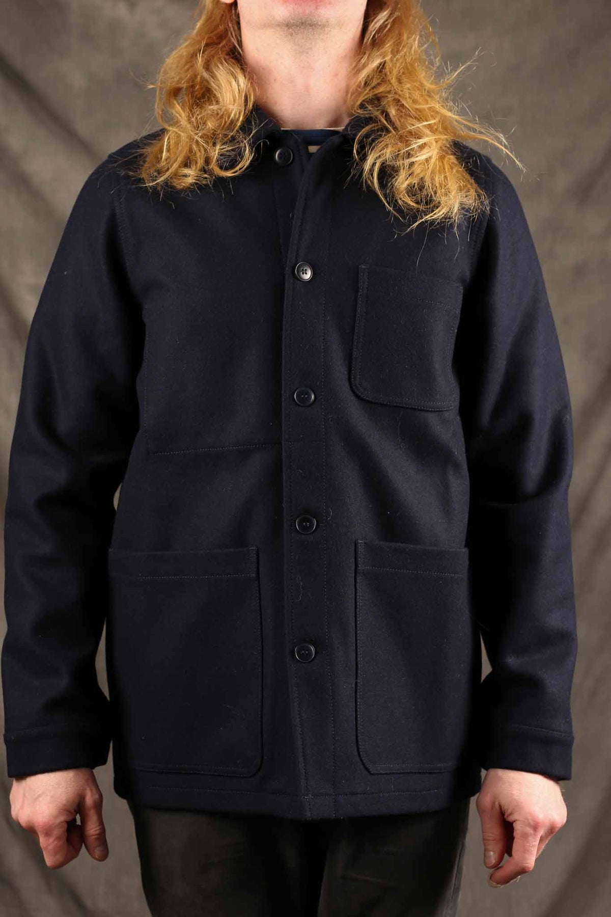 Le Mont St. Michel Victorien Wool Work Jacket Navy