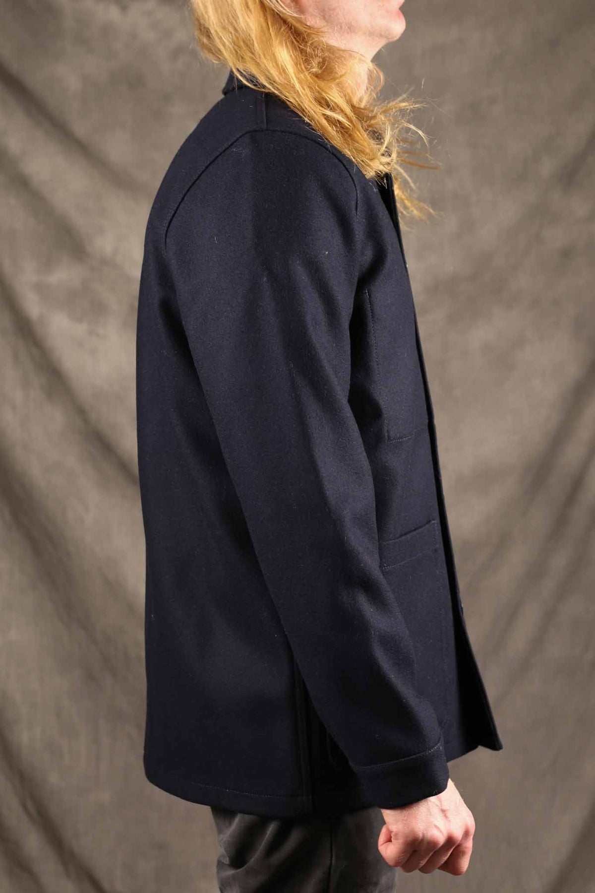 Le Mont St. Michel Victorien Wool Work Jacket Navy