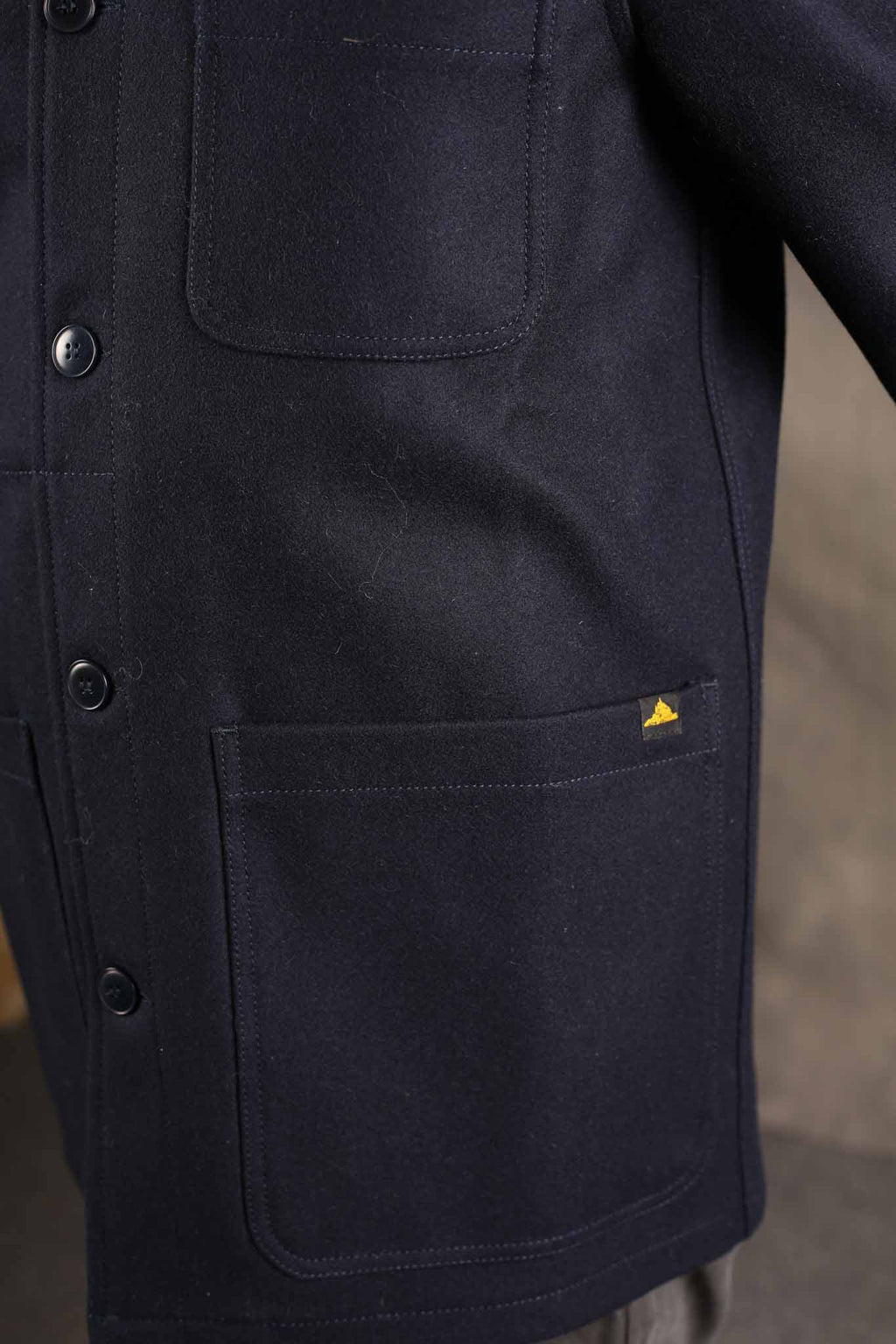 Le Mont St. Michel Victorien Wool Work Jacket Navy