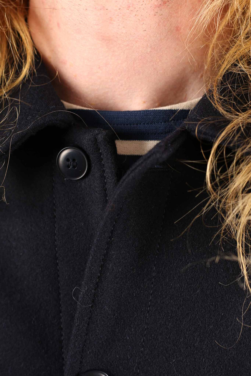 Le Mont St. Michel Victorien Wool Work Jacket Navy