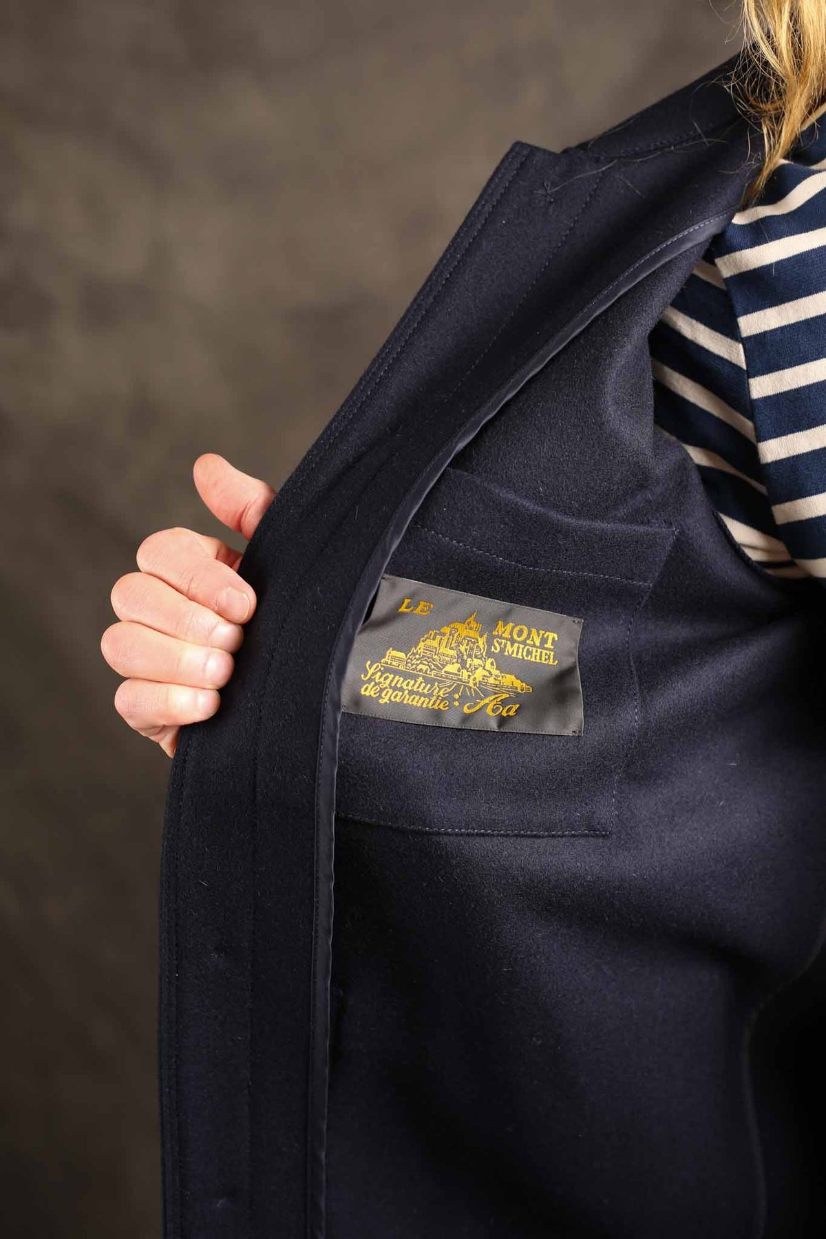 Le Mont St. Michel Victorien Wool Work Jacket Navy