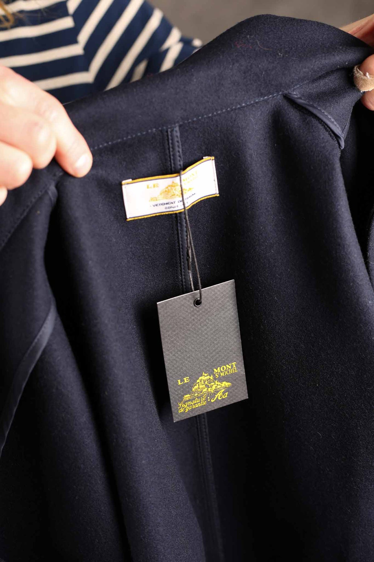 Le Mont St. Michel Victorien Wool Work Jacket Navy