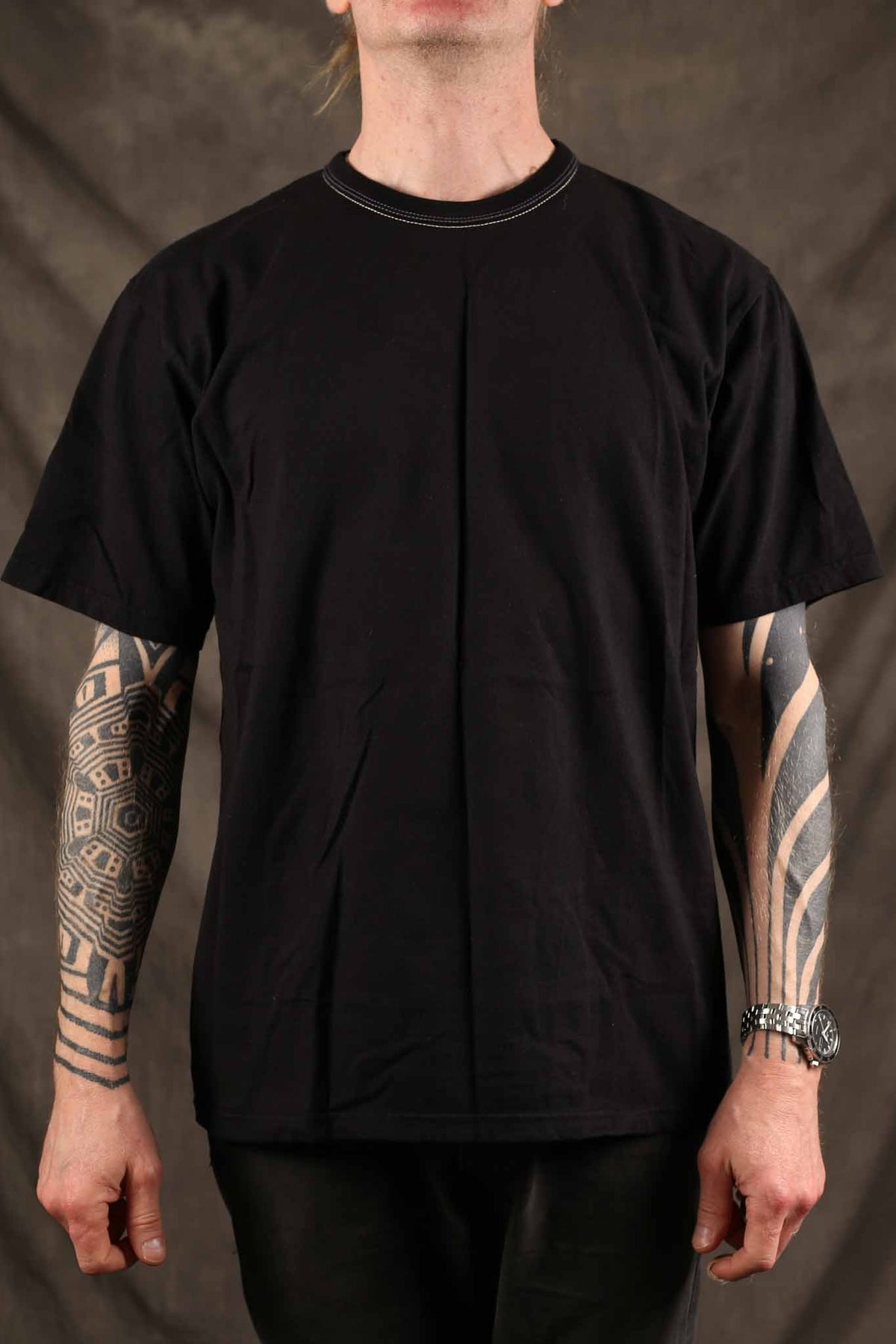 THE FLAT HEAD -FN-THC-059SP Flying Wheel 9.7oz Loopwheeled T-Shirt – Black / Yellow