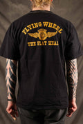 THE FLAT HEAD -FN-THC-059SP Flying Wheel 9.7oz Loopwheeled T-Shirt – Black / Yellow