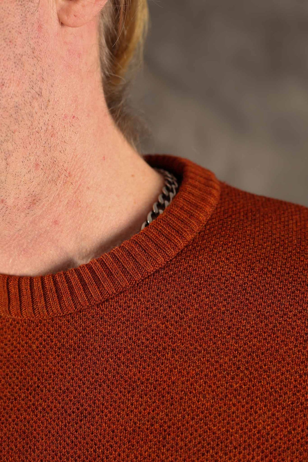 NITTO KNITWEAR - Youri Merino Round Neck Jumper Orange