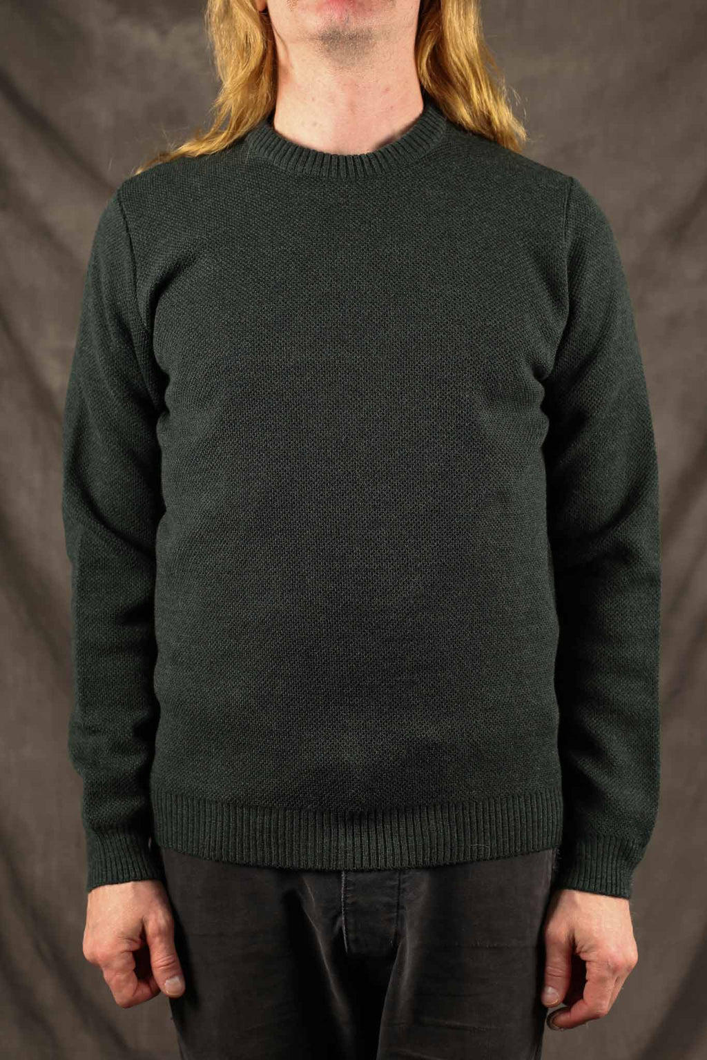 NITTO KNITWEAR - Youri Merino Round Neck Jumper Green