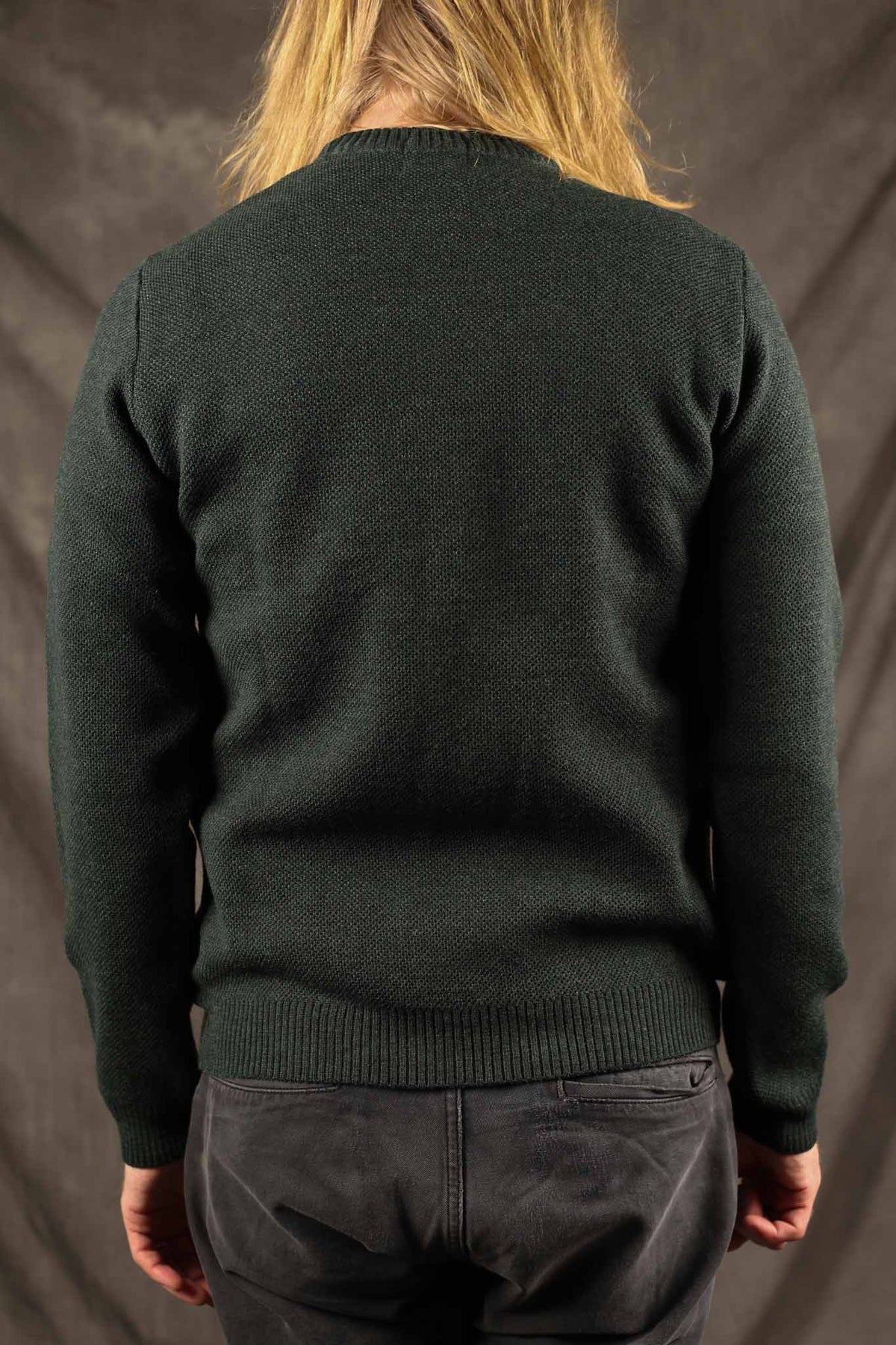 NITTO KNITWEAR - Youri Merino Round Neck Jumper Green