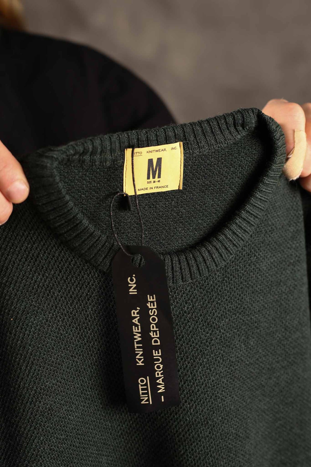 NITTO KNITWEAR - Youri Merino Round Neck Jumper Green
