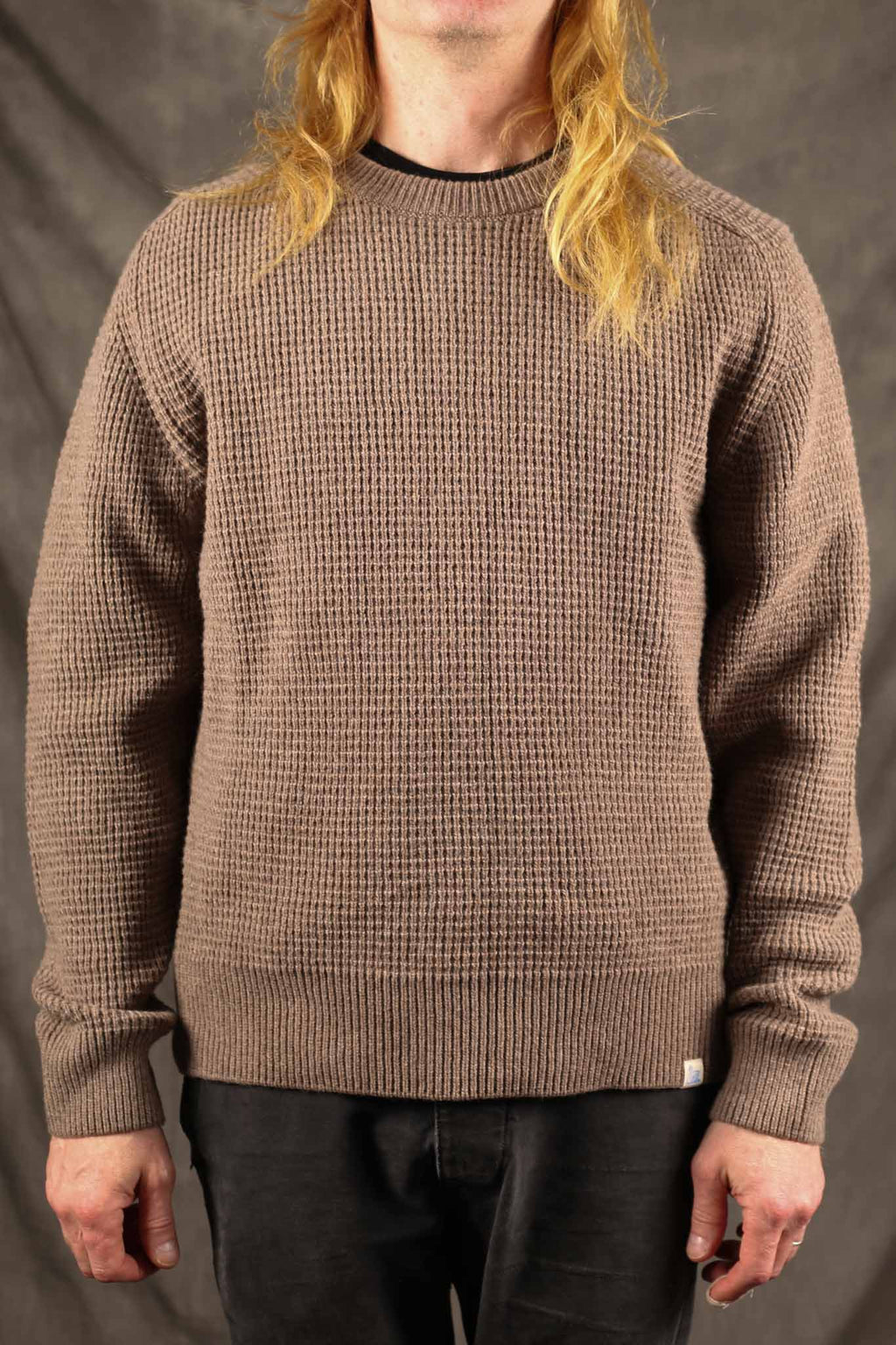 Merz b. Schwanen Merino Wool/Cashmere Waffle Knit Pullover - Grain