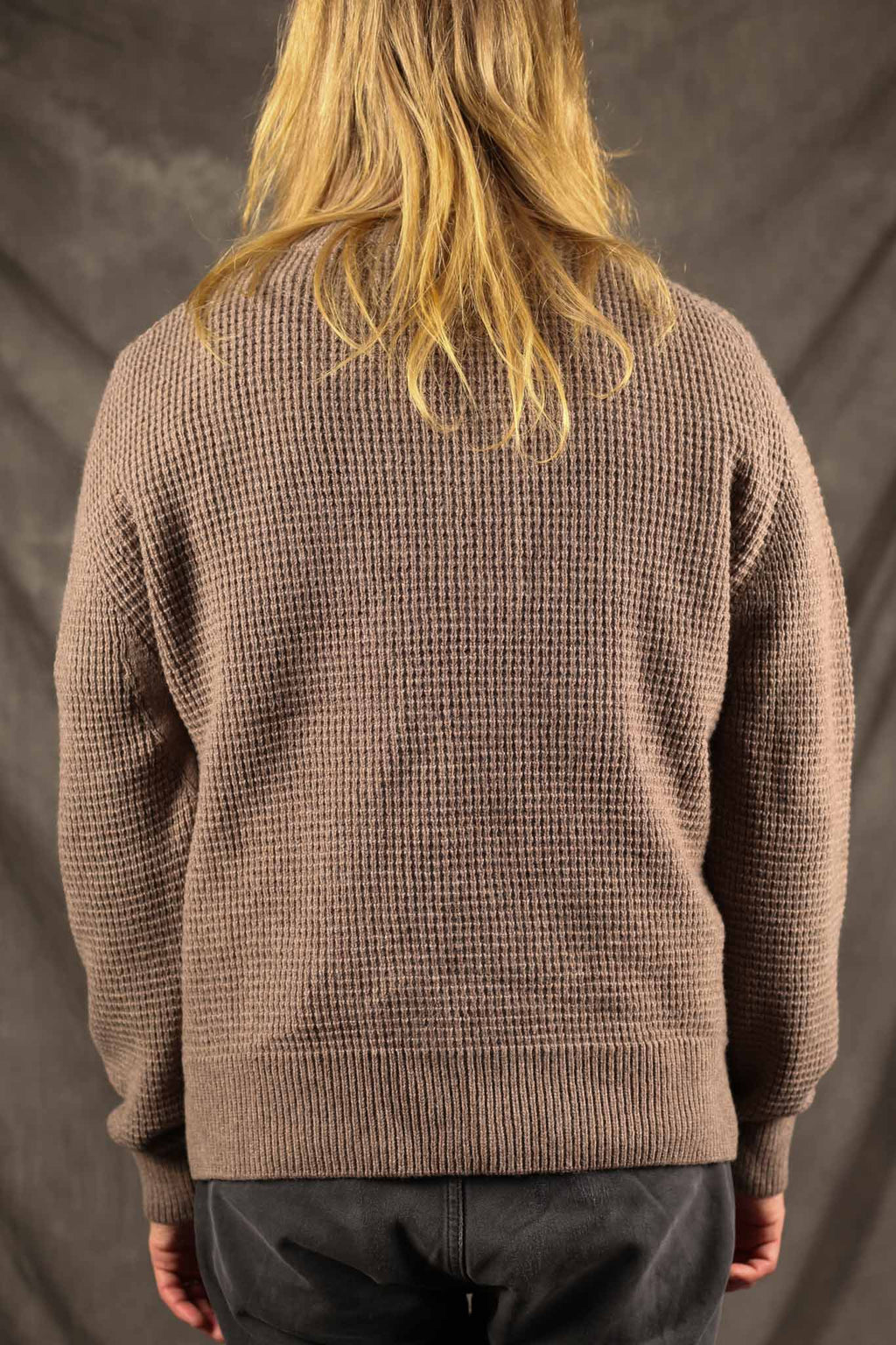 Merz b. Schwanen Merino Wool/Cashmere Waffle Knit Pullover - Grain