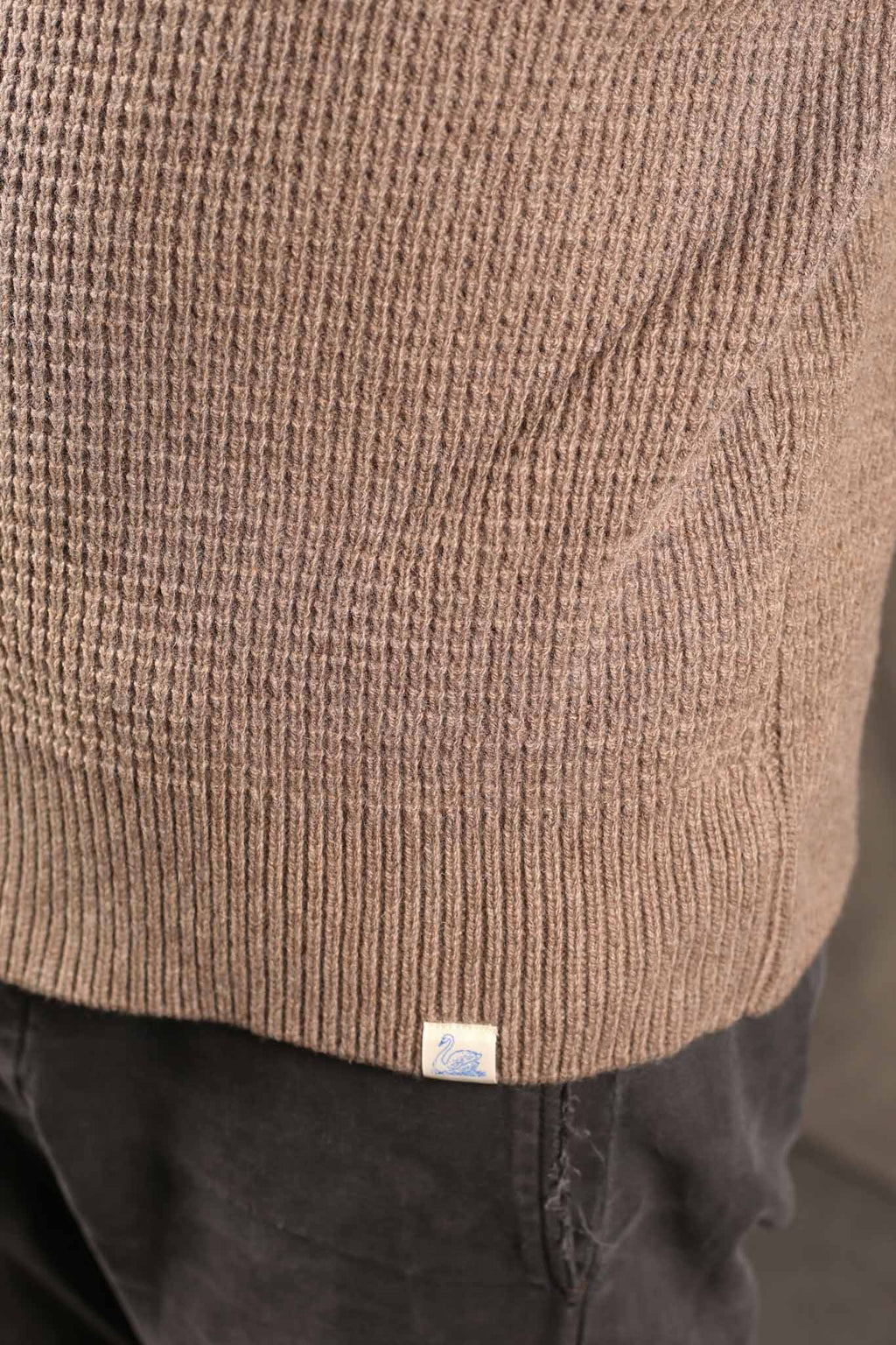 Merz b. Schwanen Merino Wool/Cashmere Waffle Knit Pullover - Grain