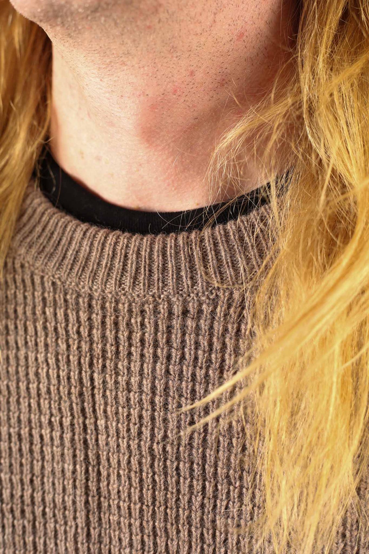 Merz b. Schwanen Merino Wool/Cashmere Waffle Knit Pullover - Grain