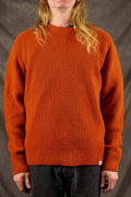 Merz b. Schwanen Merino Wool/Cashmere Waffle Knit Pullover - Rust