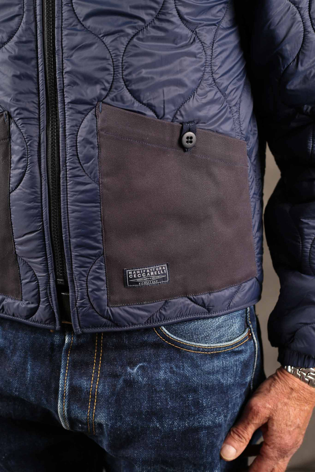 MANIFATTURA CECCARELLI - Quilted Jacket 7086-CB Navy