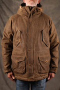 MANIFATTURA CECCARELLI - FISHERMAN DOWN PARKA JACKET WAXED CANVAS 7026-WX DARK TAN