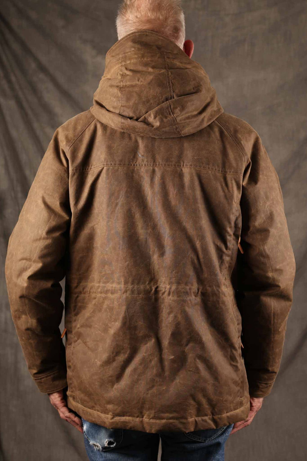 MANIFATTURA CECCARELLI - FISHERMAN DOWN PARKA JACKET WAXED CANVAS 7026-WX DARK TAN