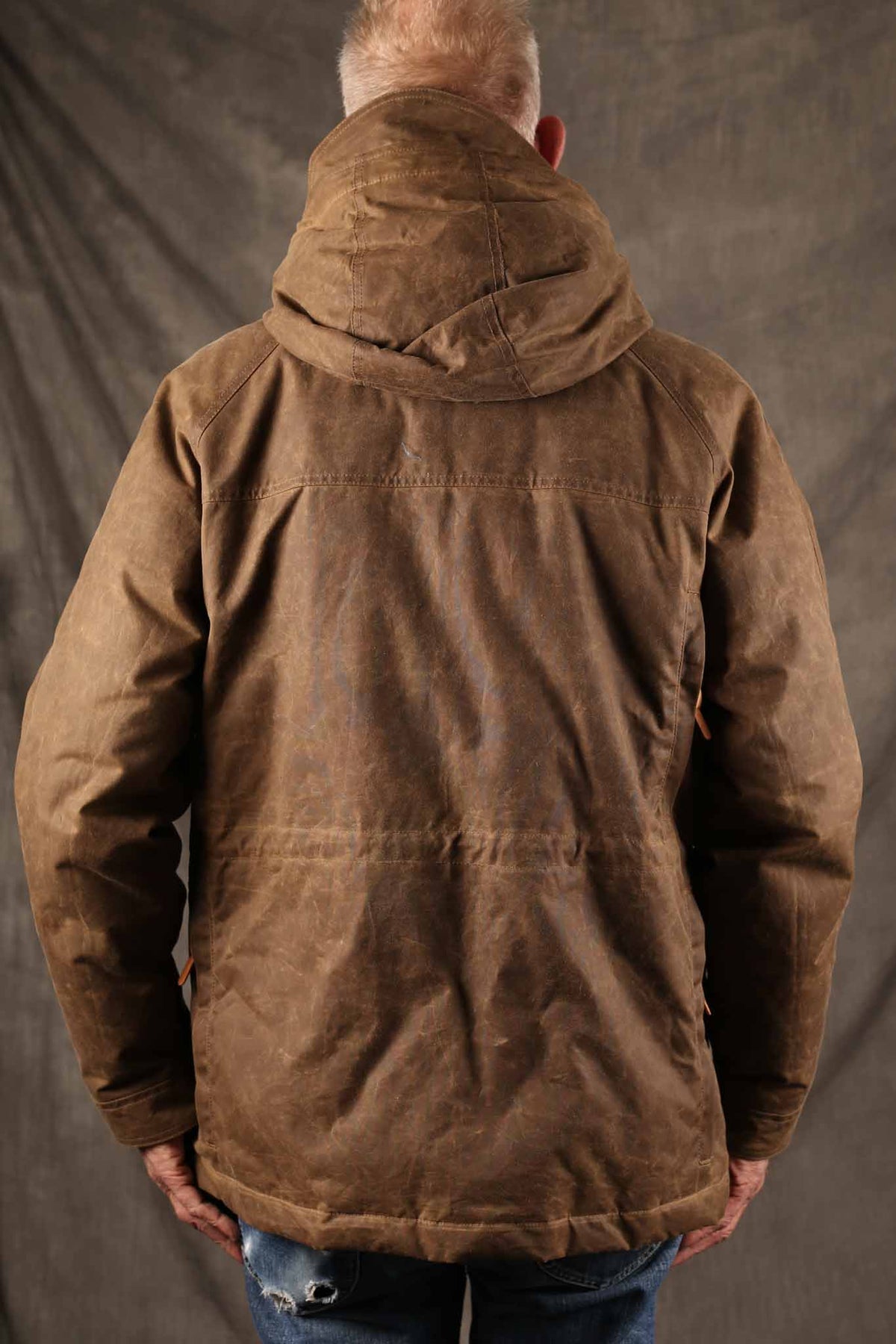 MANIFATTURA CECCARELLI - FISHERMAN DOWN PARKA JACKET WAXED CANVAS 7026-WX DARK TAN