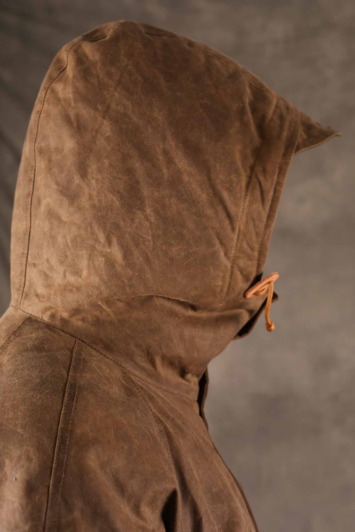 MANIFATTURA CECCARELLI - FISHERMAN DOWN PARKA JACKET WAXED CANVAS 7026-WX DARK TAN