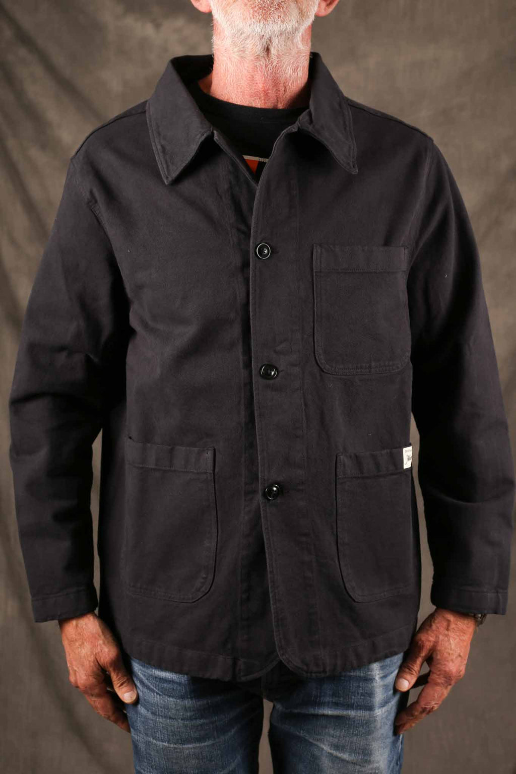 Merz b. Schwanen JKT05.98.2 Worker's Cotton Twill Jacket Charcoal