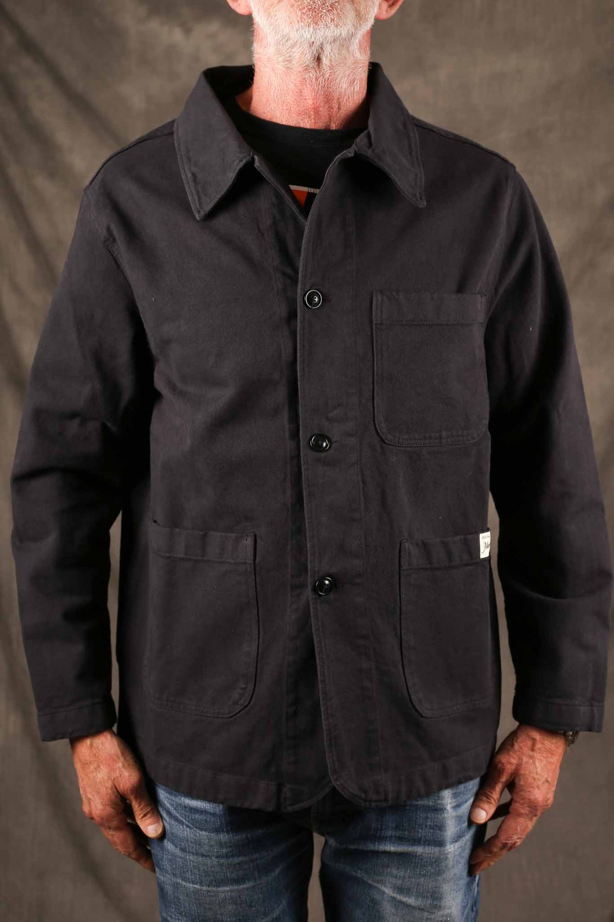 Merz b. Schwanen JKT05.98.2 Worker's Cotton Twill Jacket Charcoal