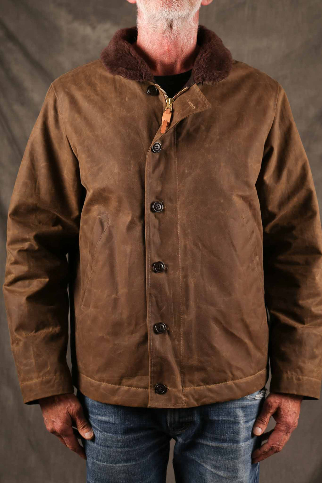 MANIFATTURA CECCARELLI - DECK JACKET WAXED CANVAS 7061-WX DARK TAN