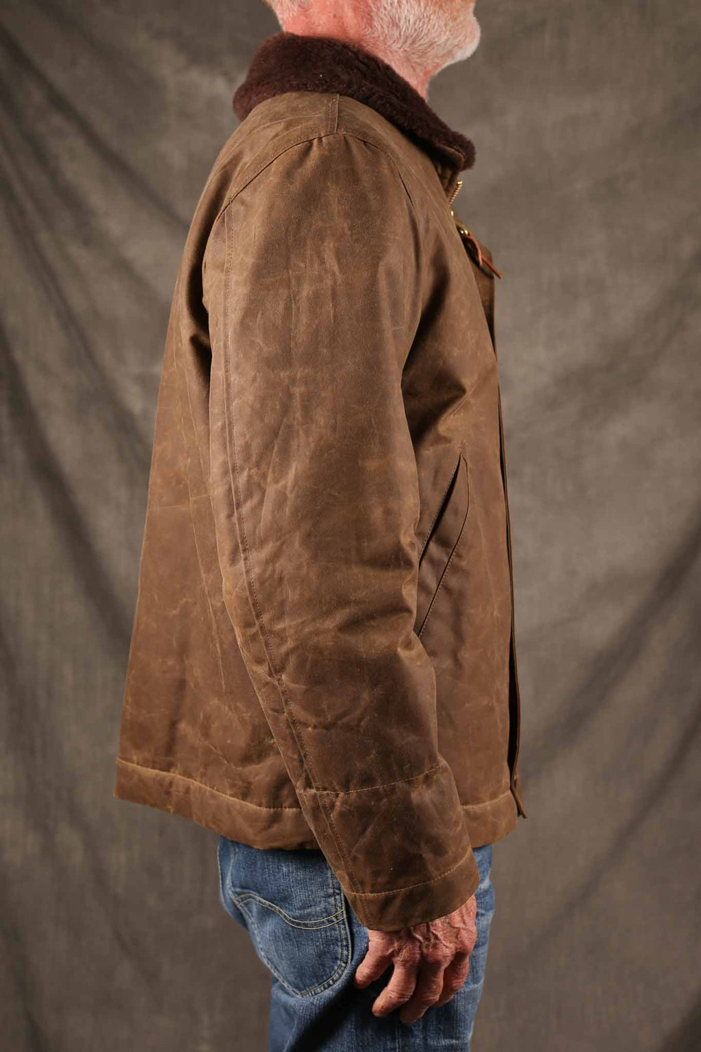 MANIFATTURA CECCARELLI - DECK JACKET WAXED CANVAS 7061-WX DARK TAN